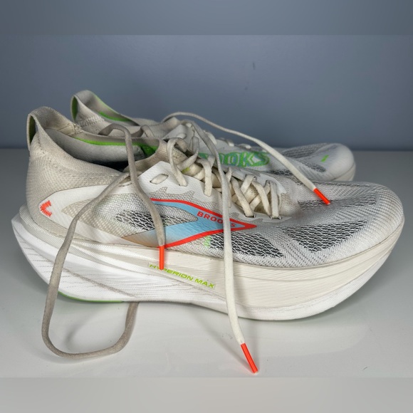 Brooks Hyperion Max 3 Men's Coconut/Green Gecko/Pink Clay Size 12 - Picture 2 of 9